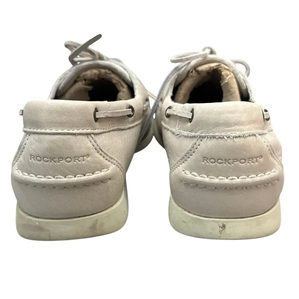 Rockport Washable White Leather Comfort Casual Deck Boat Loafer Men 11